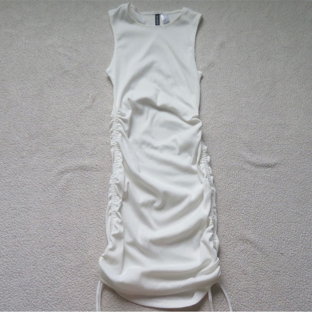 h&m perfect white mid length cover up slouchy dress summer small